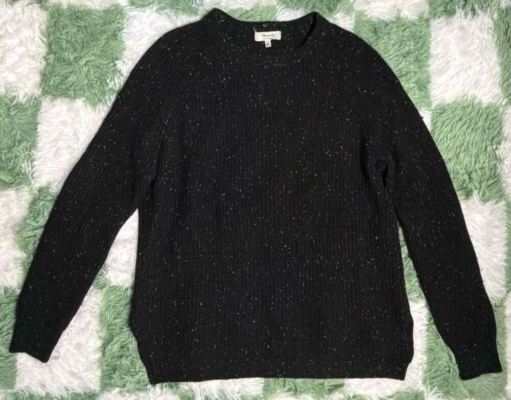 Madewell Black Speckled Cashmere Sweater Size M